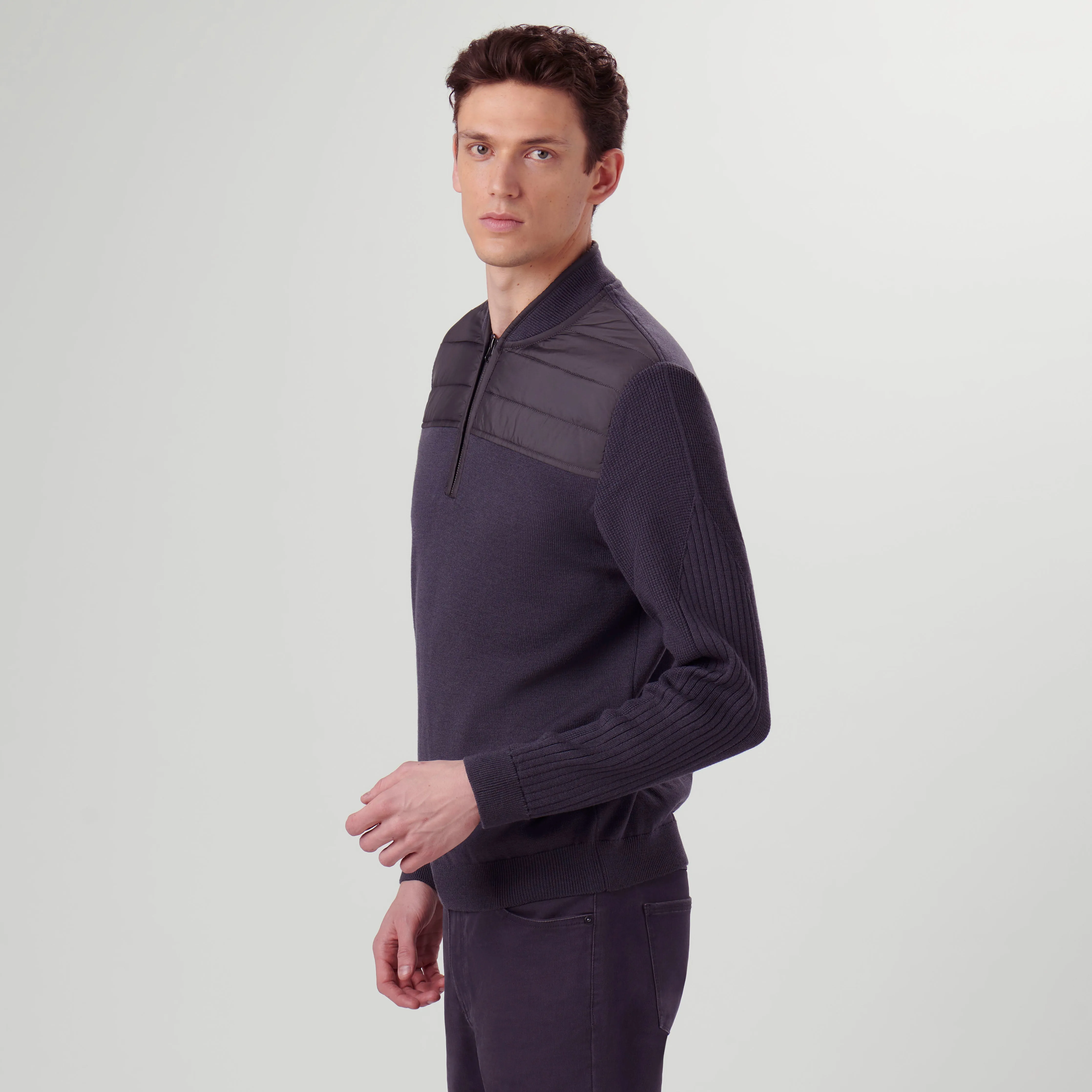 Solid Quarter Zip Sweater