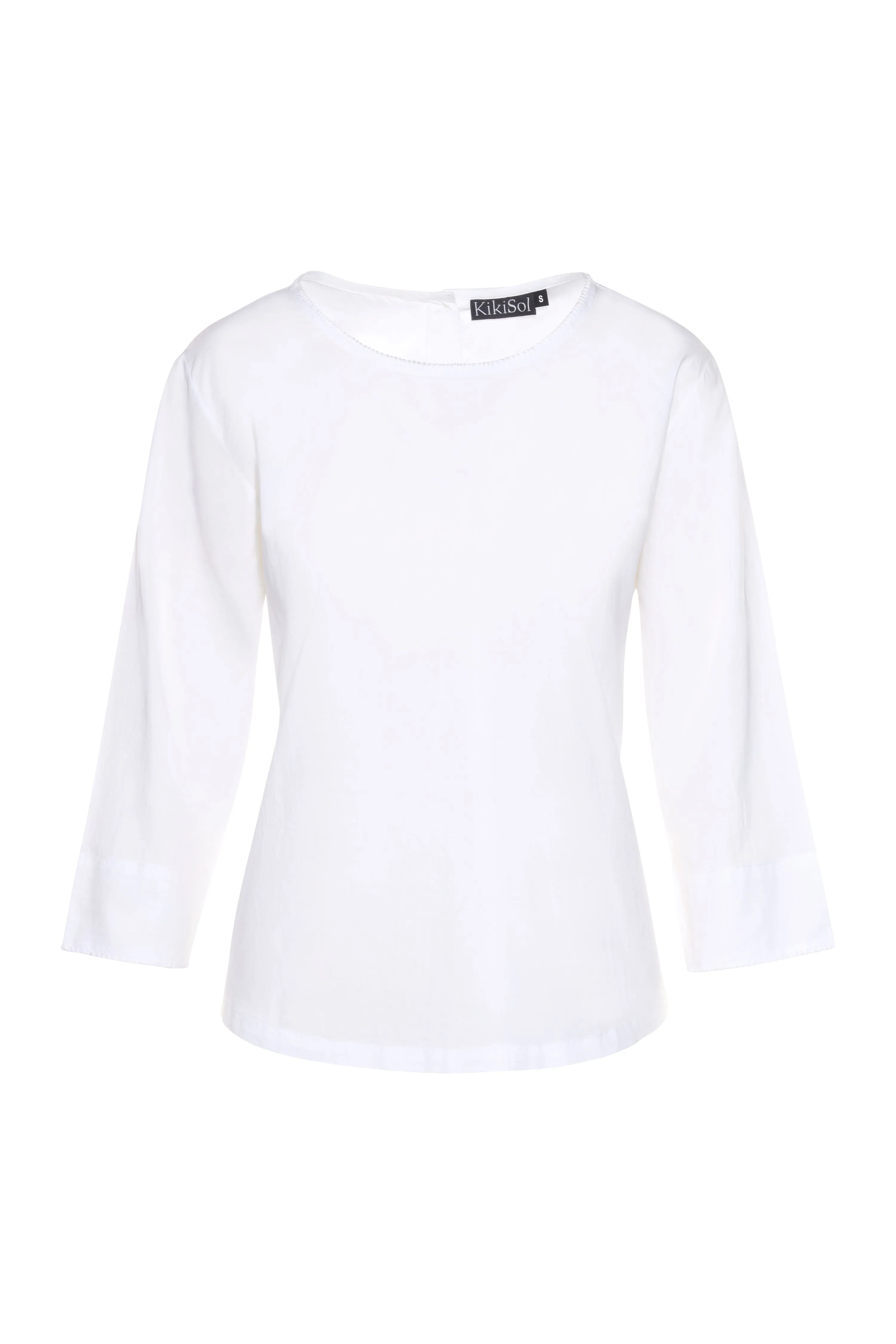 Solid White Lola KikiSol Top w/White Embroidery