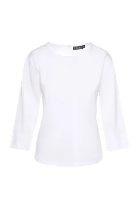 Solid White Lola KikiSol Top w/White Embroidery