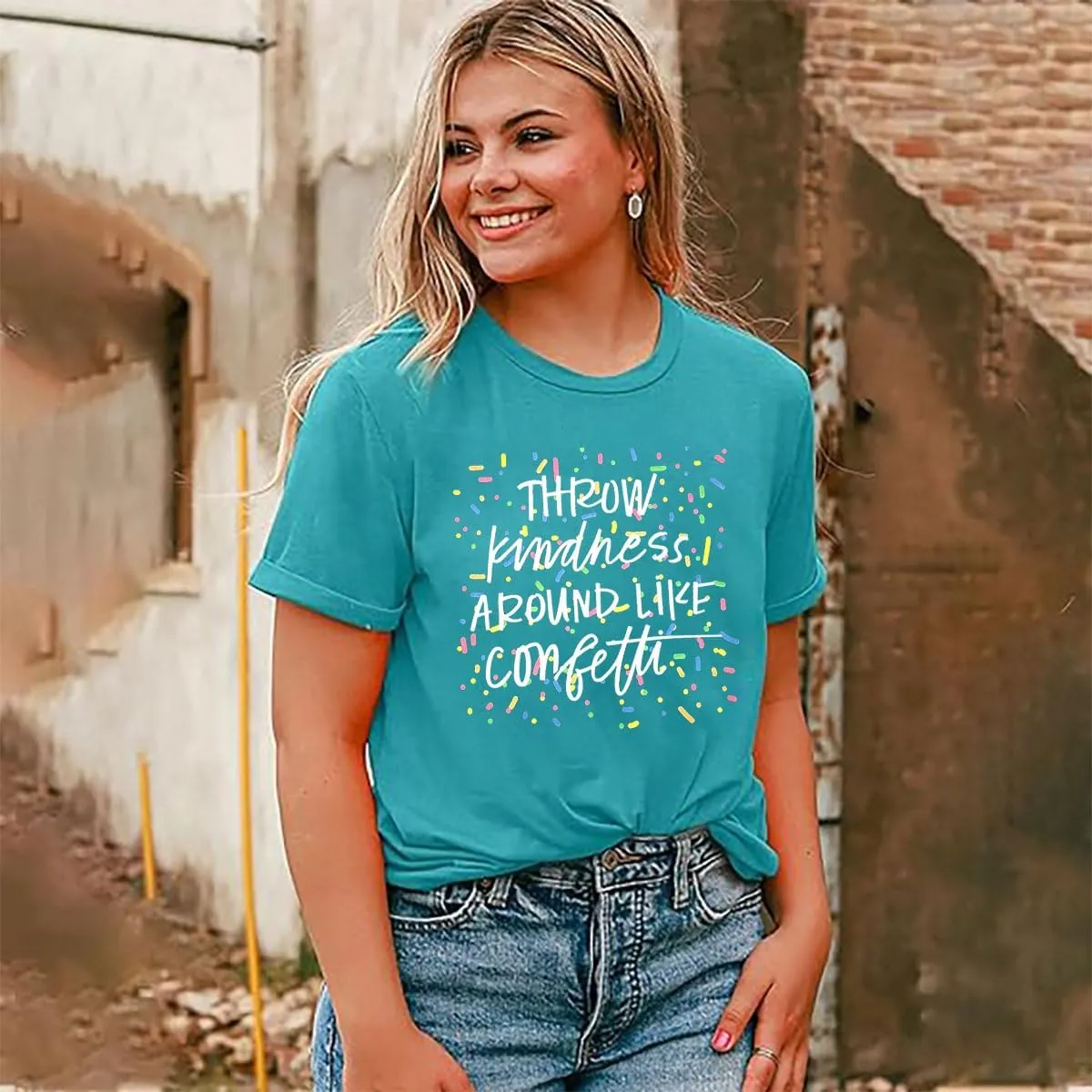Teacher Shirts for Women Throw Kindness Around Like Confetti Tshirt Inspirational Teacher T Shirt Kindness Tee Top