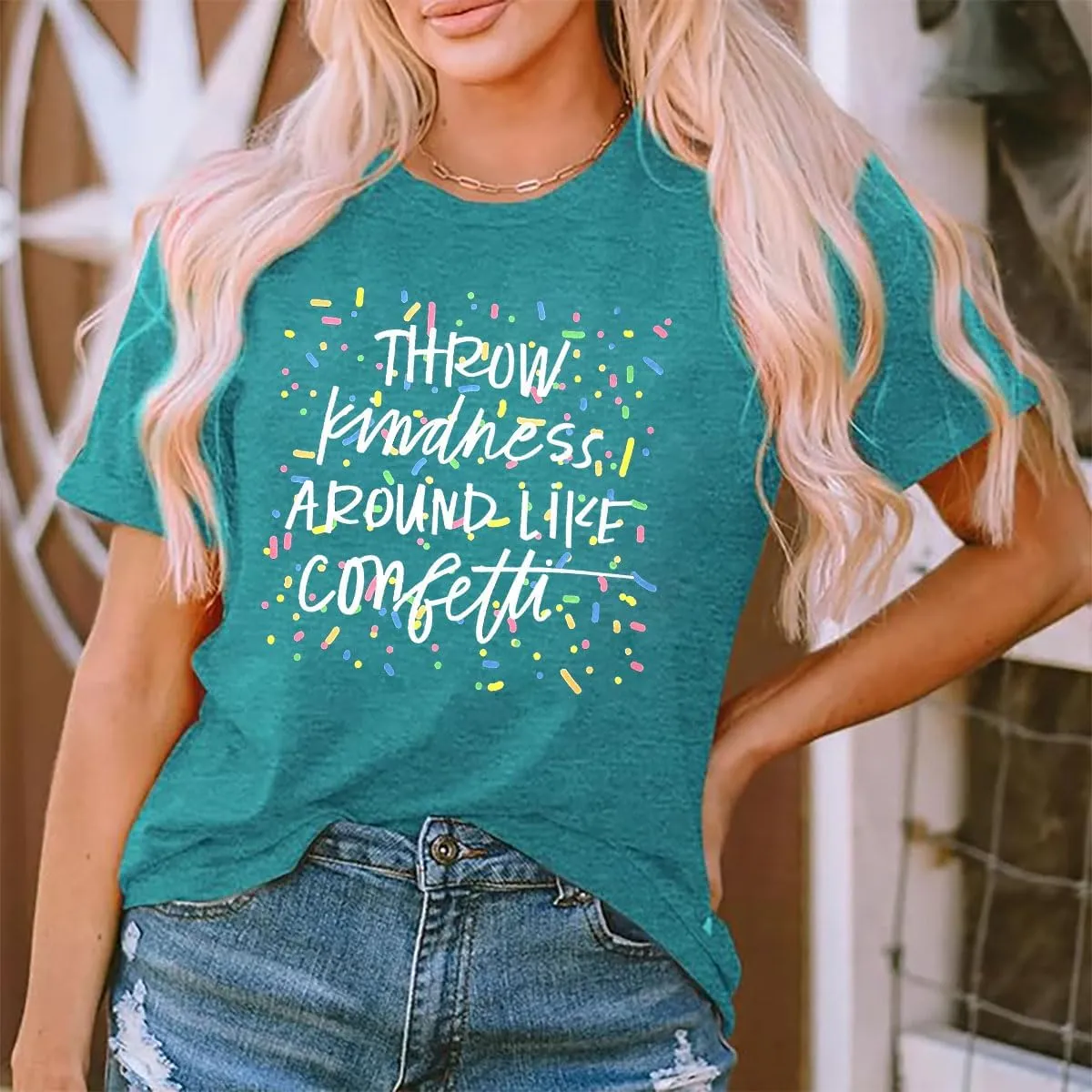 Teacher Shirts for Women Throw Kindness Around Like Confetti Tshirt Inspirational Teacher T Shirt Kindness Tee Top
