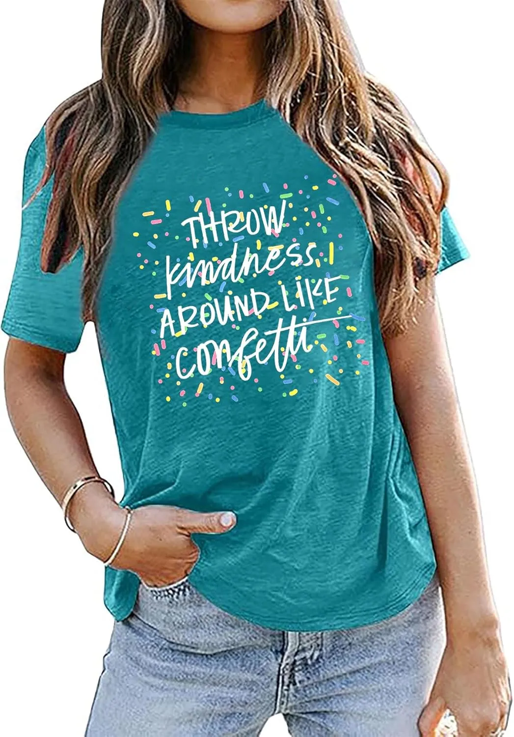Teacher Shirts for Women Throw Kindness Around Like Confetti Tshirt Inspirational Teacher T Shirt Kindness Tee Top