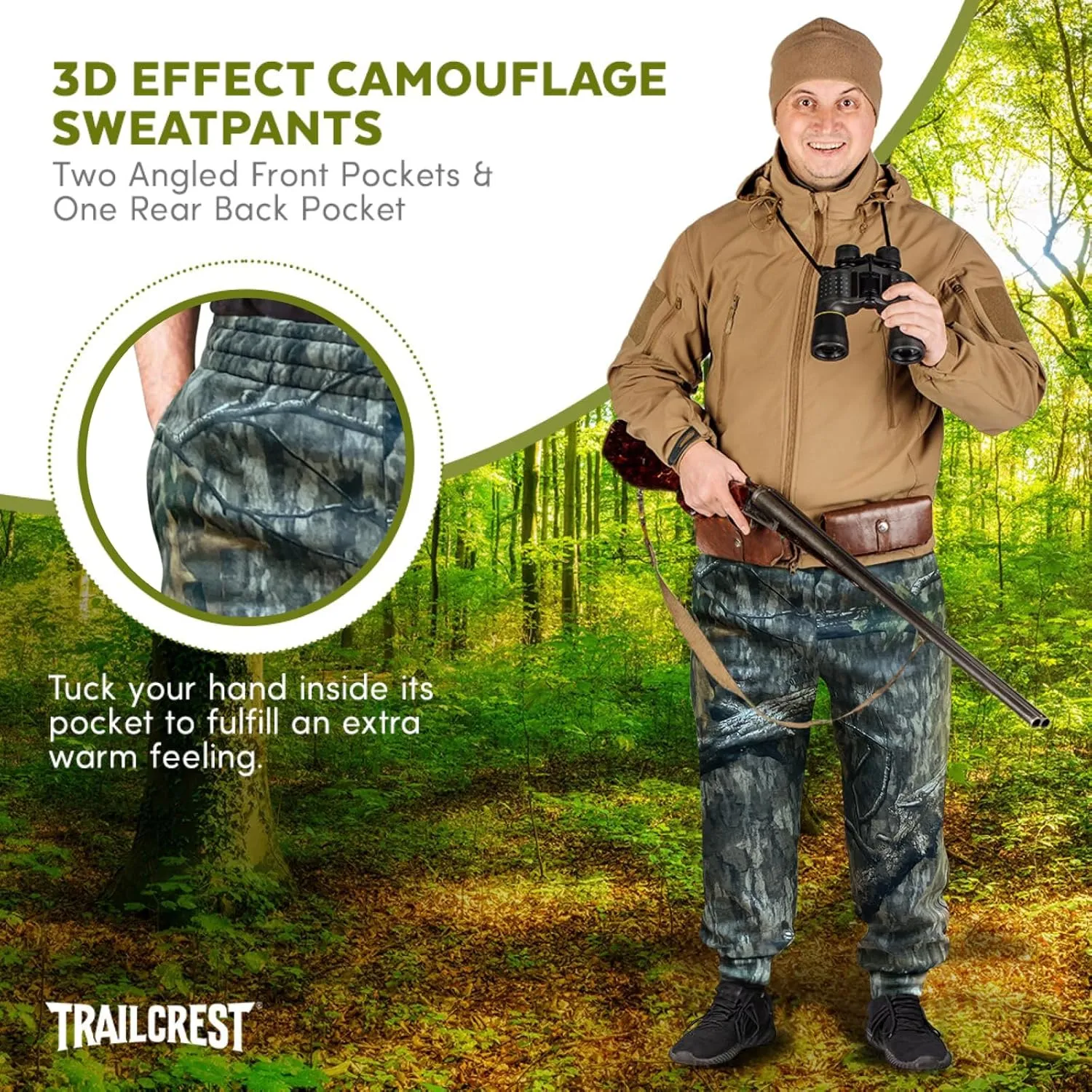 TrailCrest by Treel Boy's Mossy Oak/Camo Pull On Jogger Sweatpants
