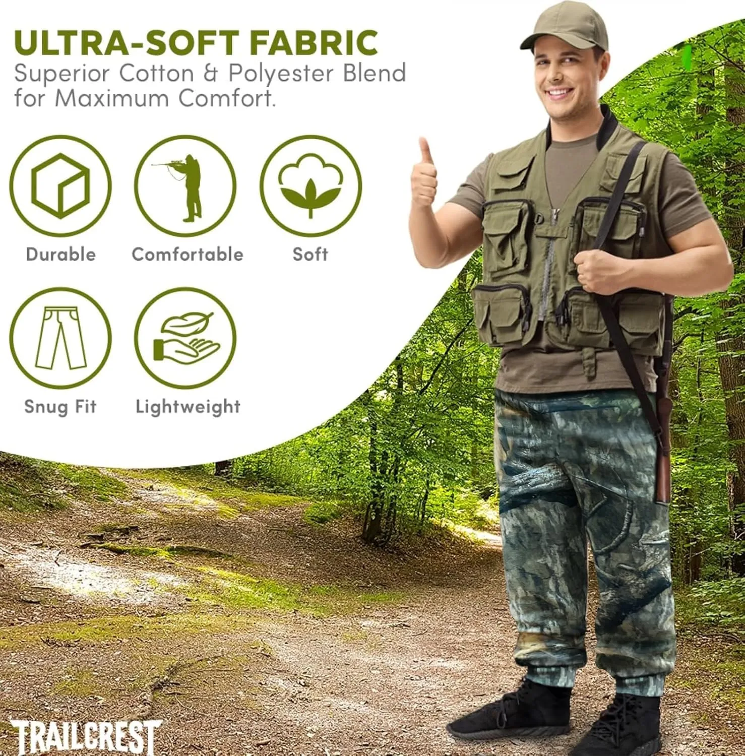 TrailCrest by Treel Boy's Mossy Oak/Camo Pull On Jogger Sweatpants