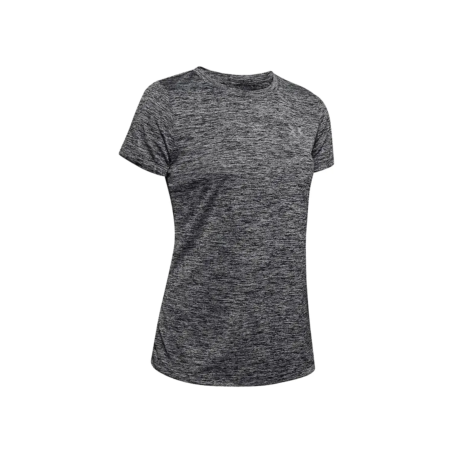 Under Armour Women's Tech SSC-Twist-Blk T-Shirt (Black/Metallic Silver)