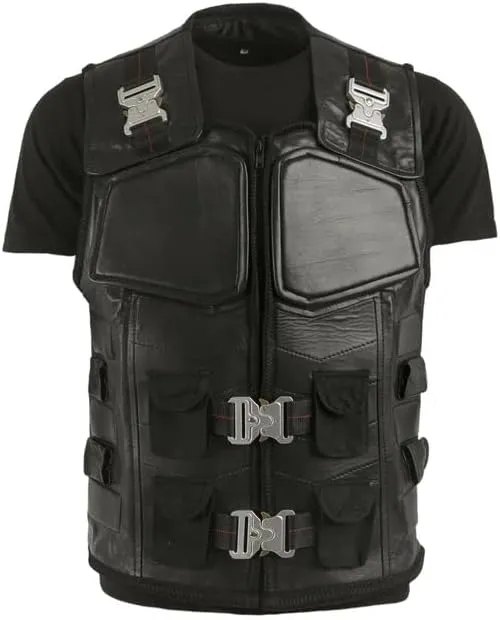 Unisex Trinity Blade Costume Vest for Cosplay - Military Style Leather Tactical Vest
