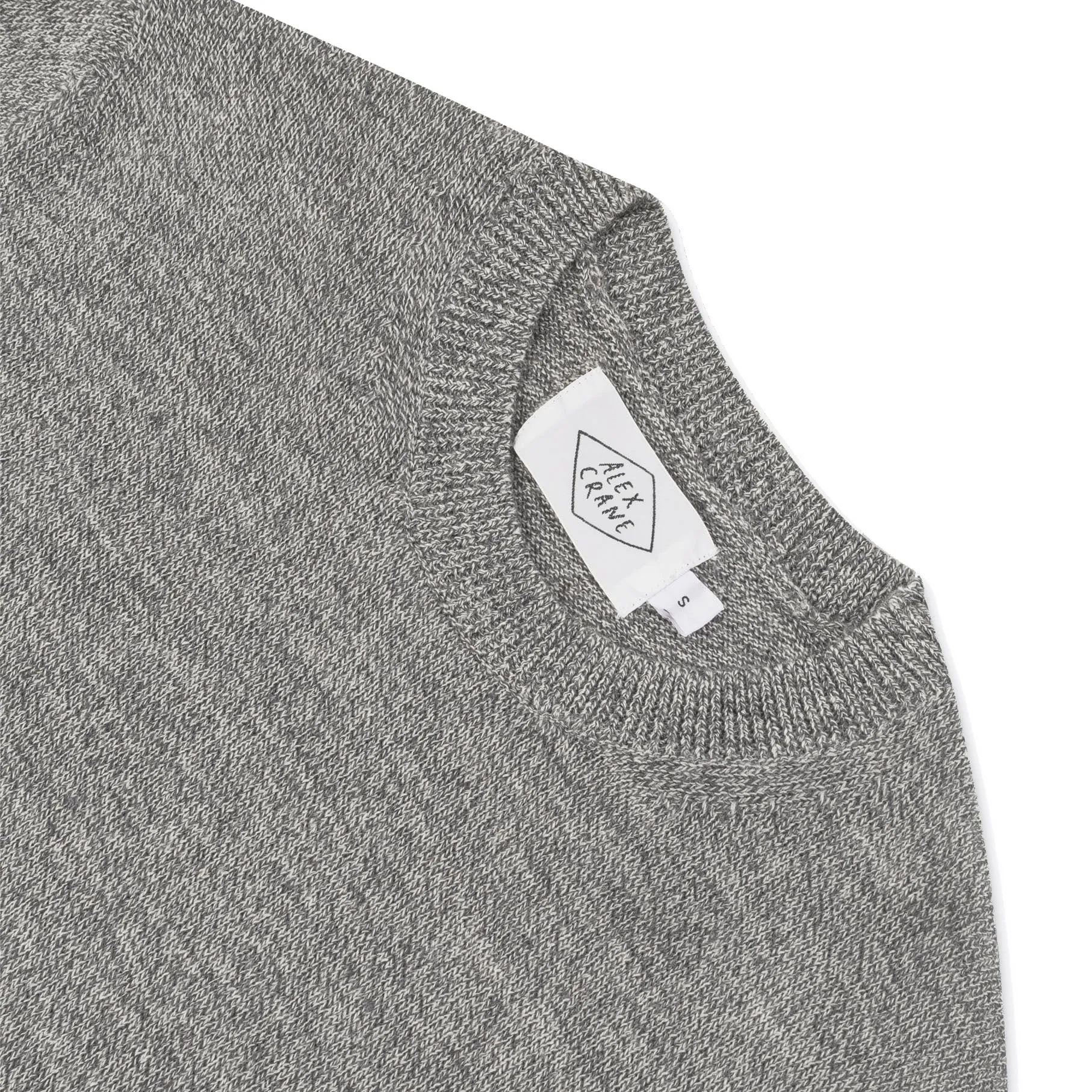 Waterfalls Grey Marl Italian Merino Wool Crewneck "Campo" Sweater by Alex Crane
