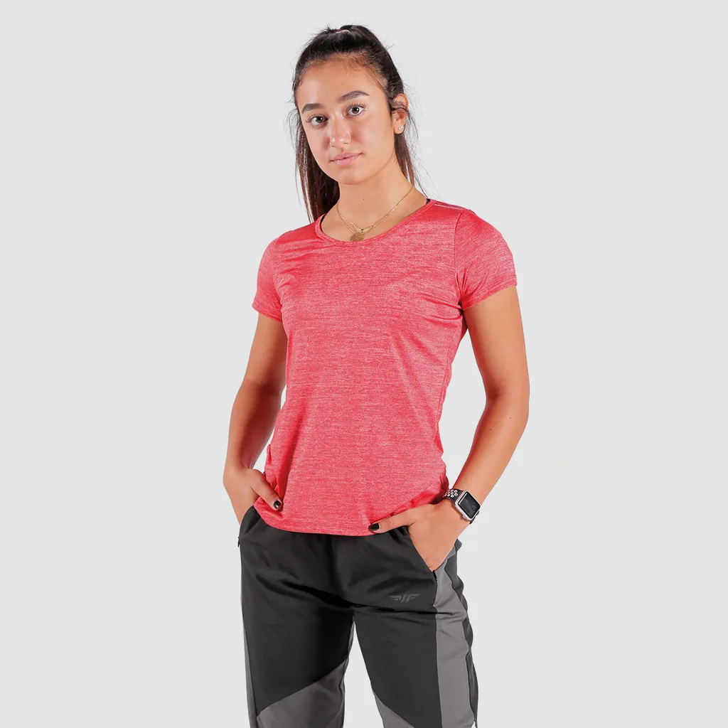 WOMEN TEAMWORK T-SHIRT(CANDY-RED)