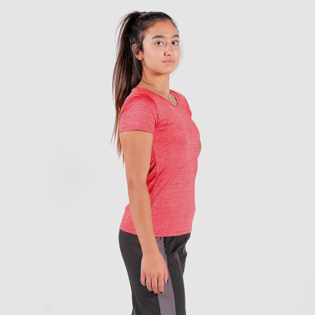 WOMEN TEAMWORK T-SHIRT(CANDY-RED)