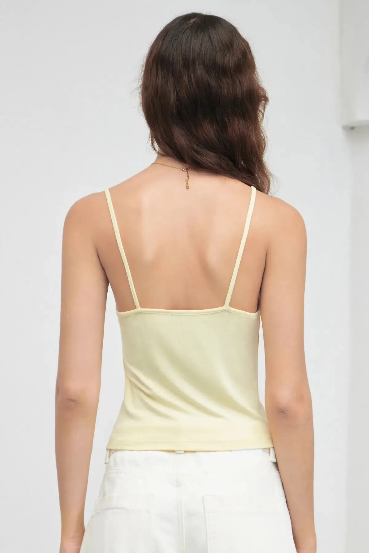 Women's Backless Cowl Neck Draped Camis Top